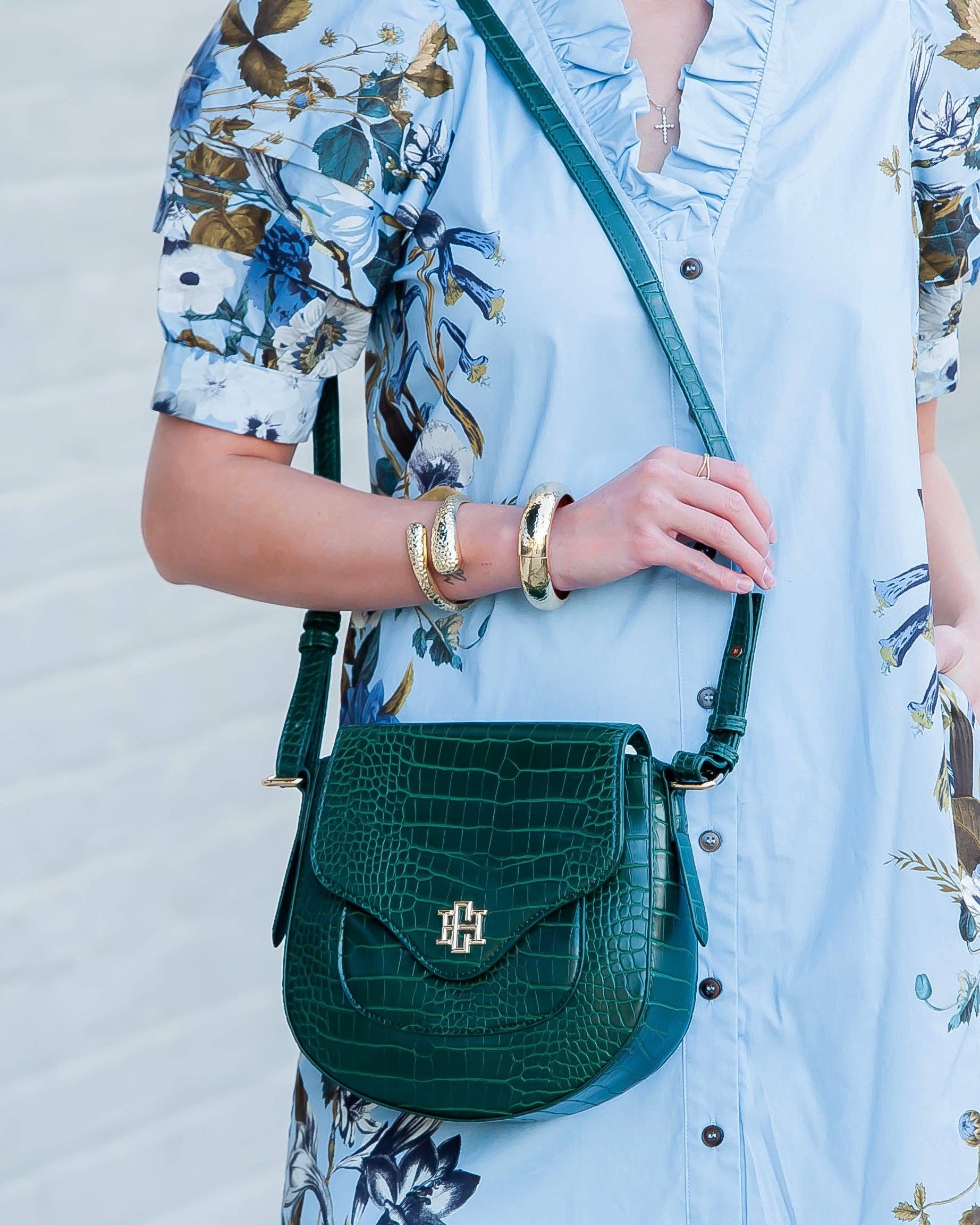 Caroline Hill - Wholesale Crossbody Bag - Women's - Sasha Handbag Hunter Green EC1