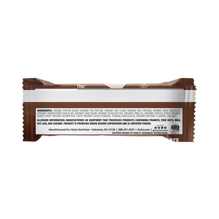 NuGo Nutrition - Wholesale Snack Bar - NuGo Organic Double Dark Chocolate Protein Bar2