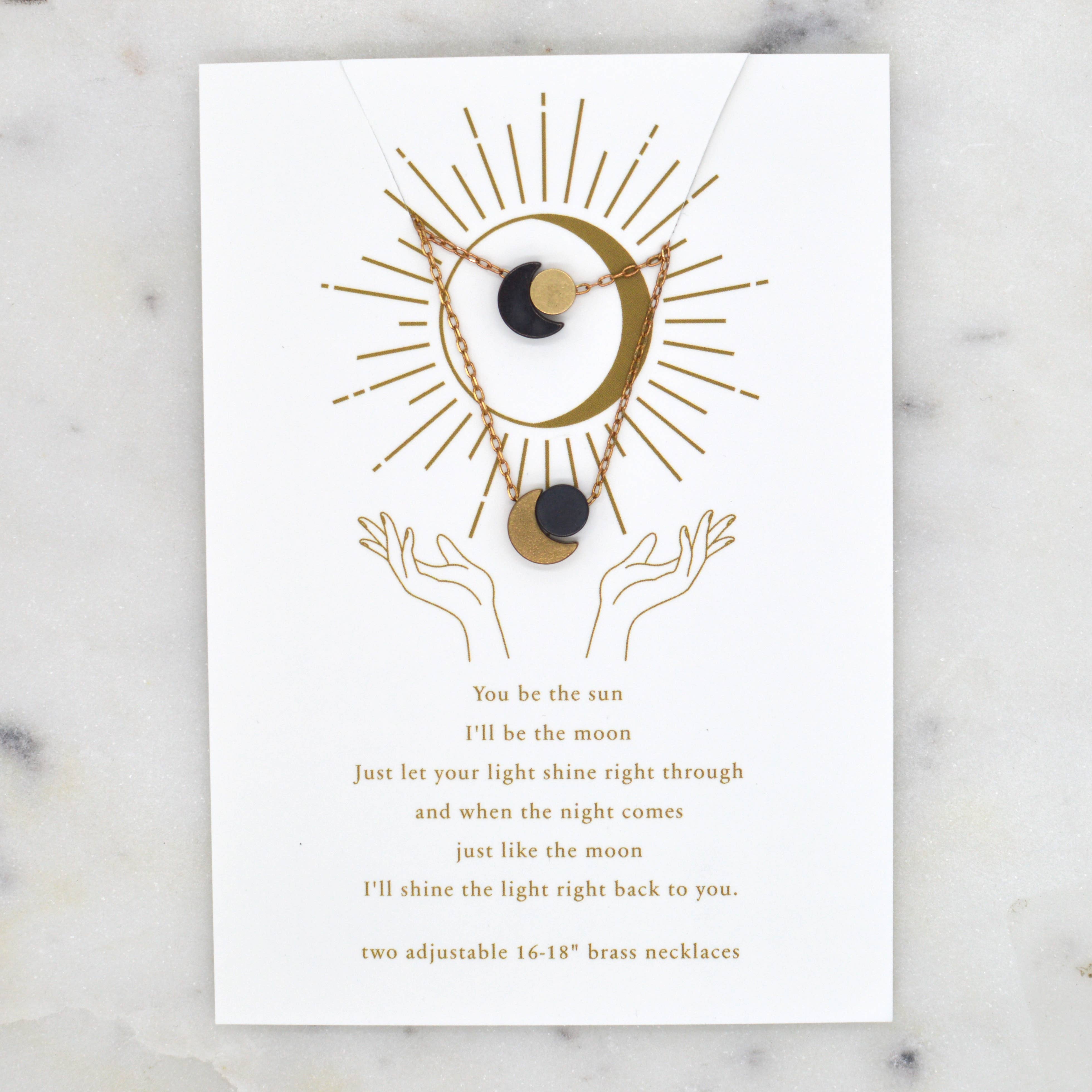 Ker-ij Jewelry – wholesale Hänge-/berlockhalsband – BFF Sun & Moon Halsband på kort1