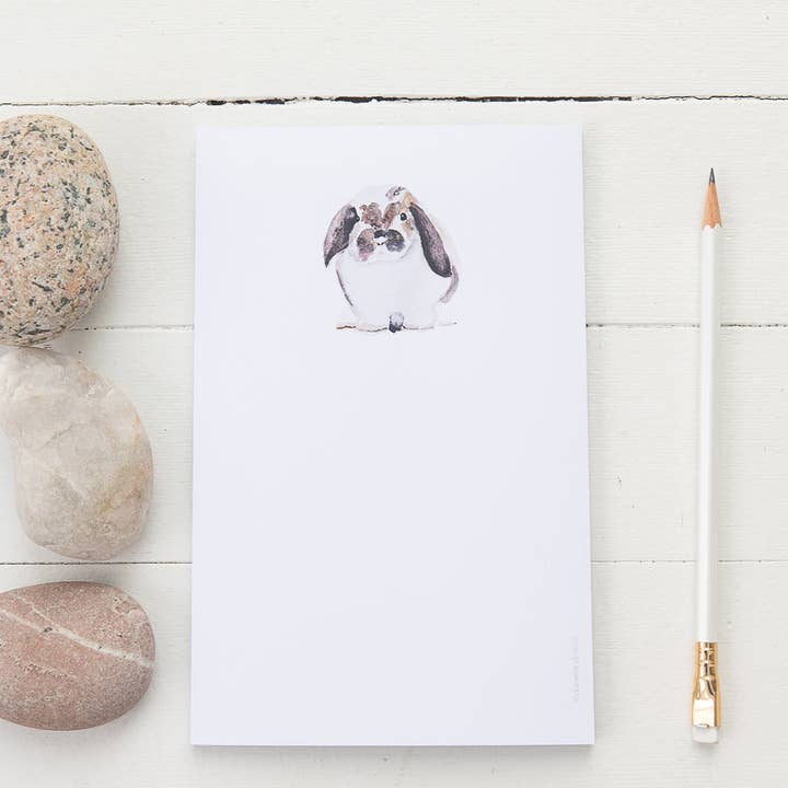 Bunny Watercolor Notepad for wholesale by Finding Silver Pennies