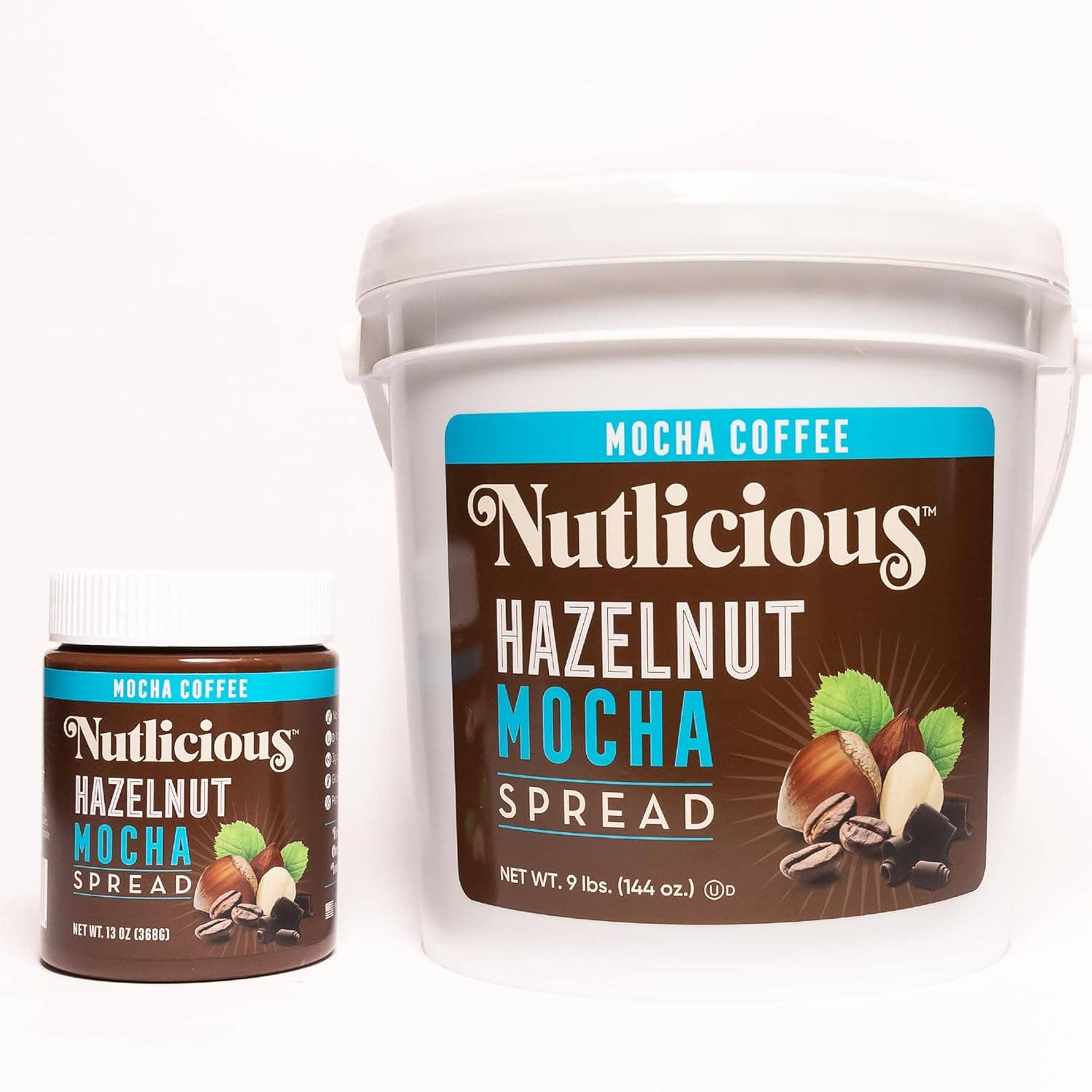 Wholesale Italian Food - Wholesale Nut Butter - Nutlicious, Hazelnut Mocha Spread for Food Service Bucket, 9lb2