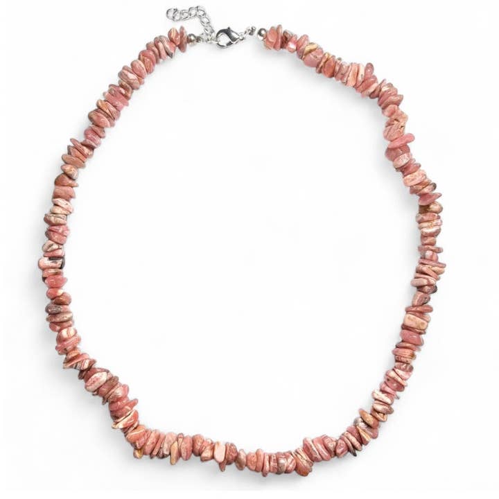 Argentine rhodochrosite necklace AA (baroque beads) - 45-50cm for wholesale by La Boîte à Cailloux