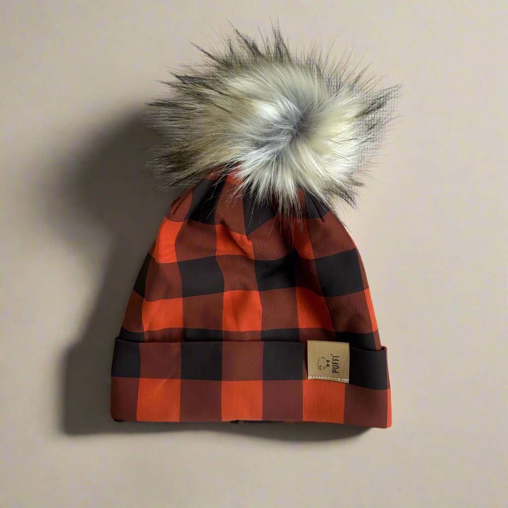 PUFFI - Vente Bonnet – enfant - Buffalo Kapa rembourrée - Rouge + POM POM0