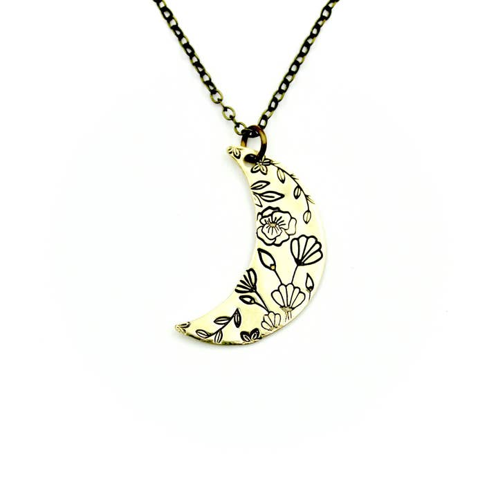 Floral Moon Necklace for wholesale by Carruthers Jewelry