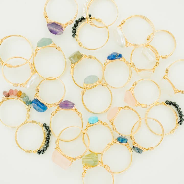 Assorted Gold Fill Gemstone Rings for wholesale on Faire4