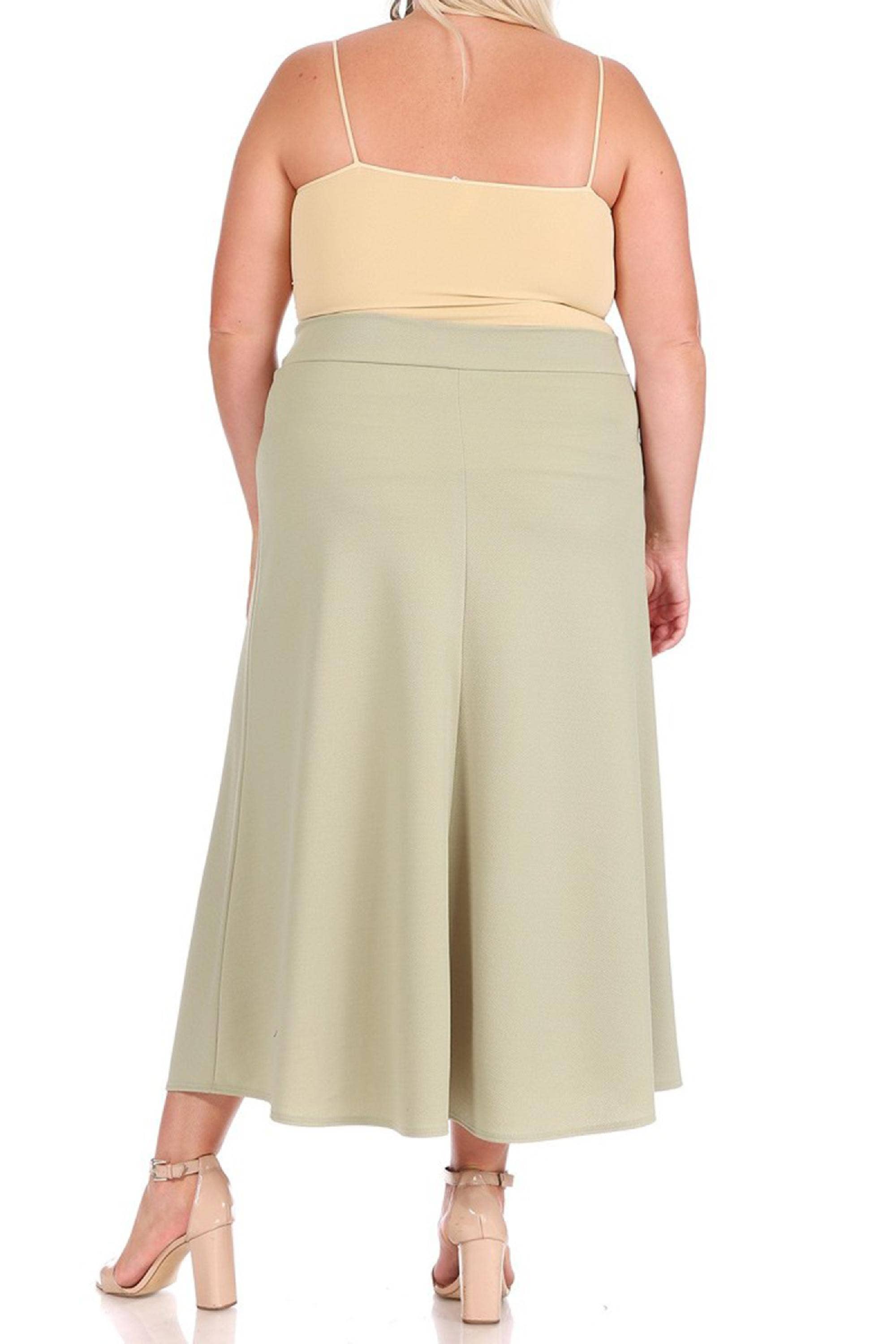 MOA COLLECTION - Wholesale Skirt - Women's - Women's Plus Size Flare A-line Long Skirt22