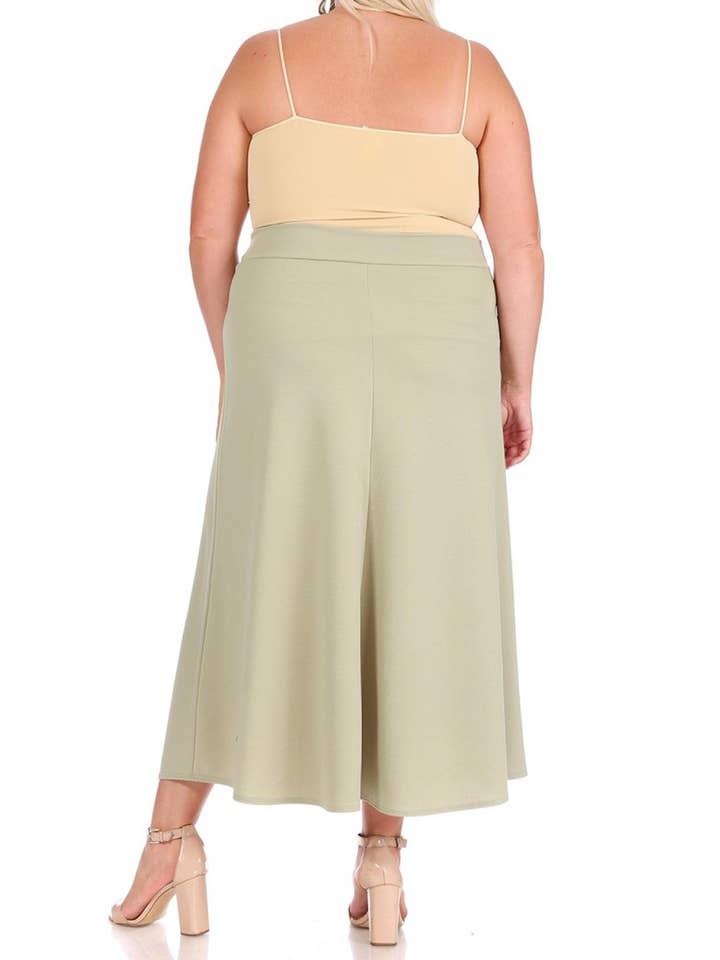 MOA COLLECTION – Saia - Mulher por atacado – Saia Longa Plus Size Flare Linha A para Mulher22