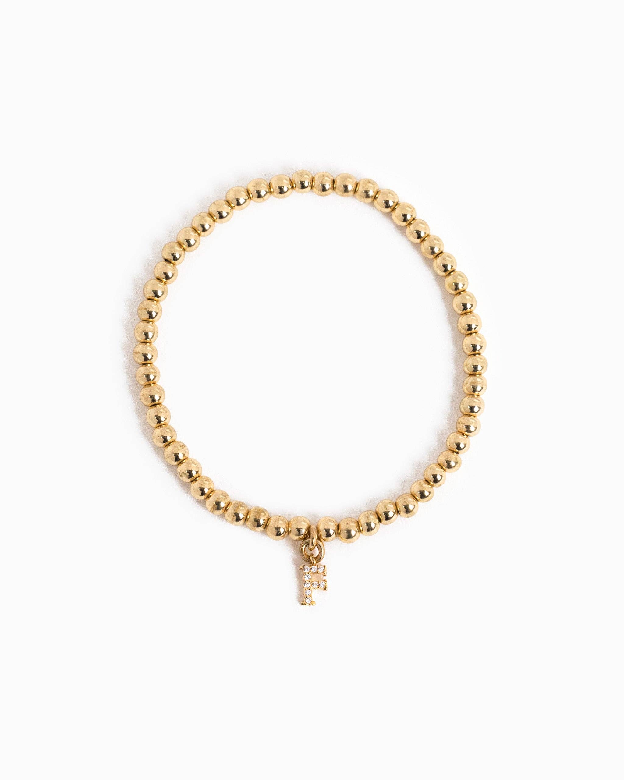 Sessori - Wholesale Charm/Dangle Bracelet - CZ Pave Letter Initial Stretch Bracelet4