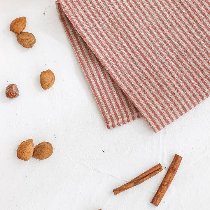 Sava Seasons - Vente Torchons - Torchon de cuisine en lin • RAYURES imprégnées épaisses et durables