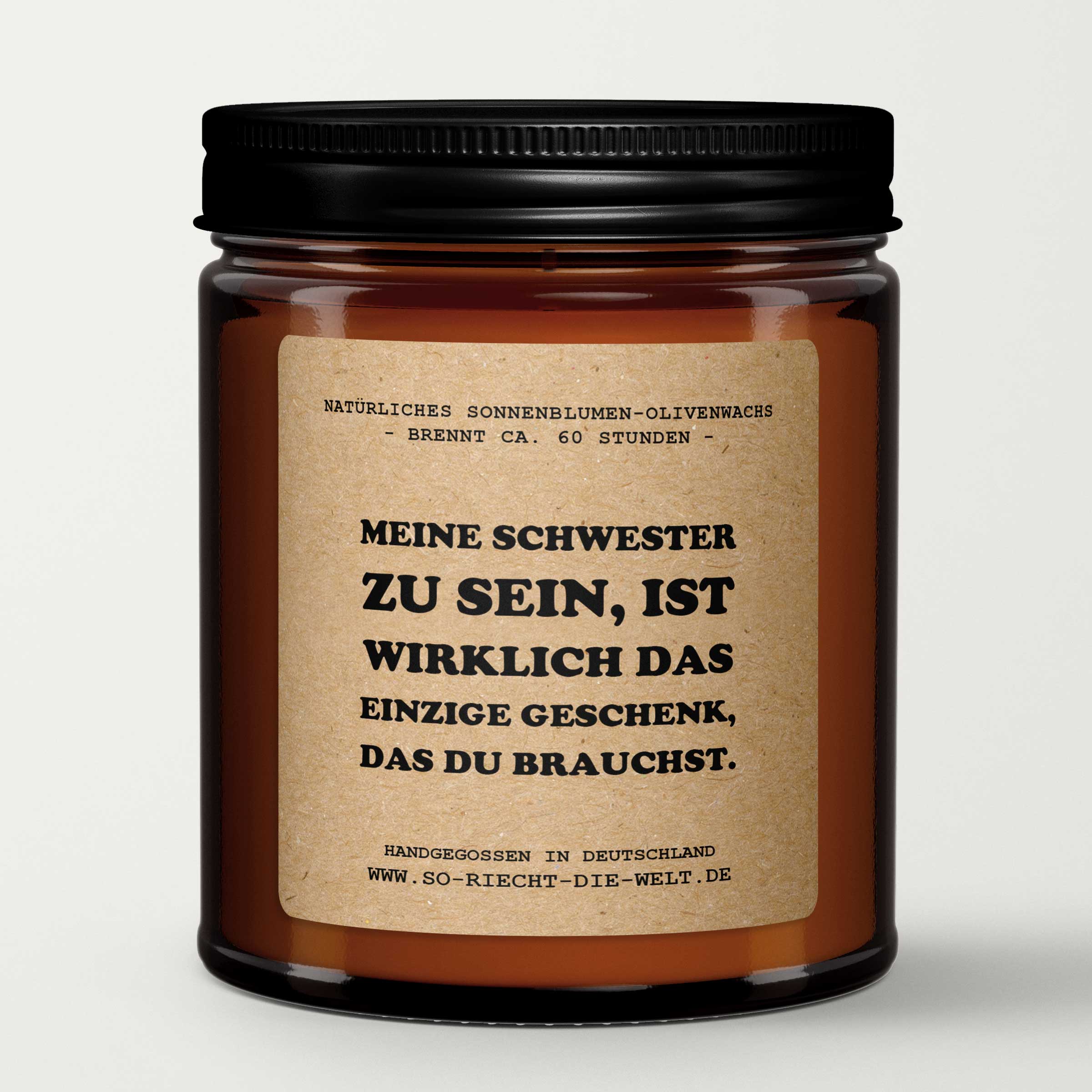 So riecht die Welt – wholesale Jar/filled candle – Being my sister is the only gift, scented candle0
