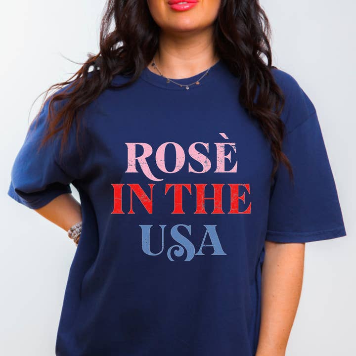 Rose’ In The USA Graphic Tee America for wholesale by Gia Gifts Boutique