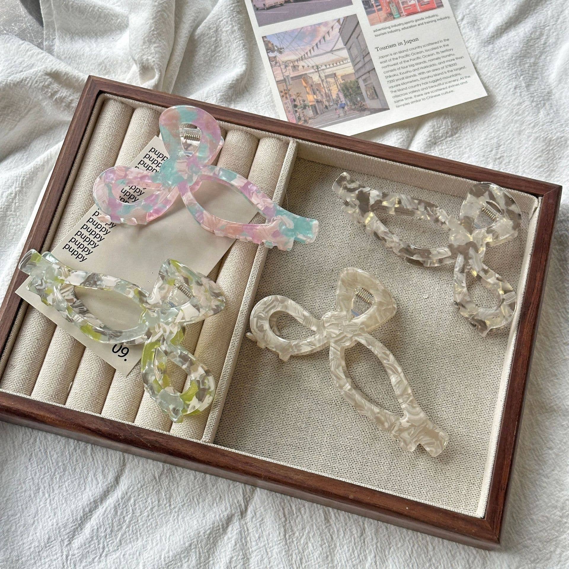 SoapElenGlen – Clips para cabelo - Mulher por atacado – Garra Elegante com Laço, Doce Gancho de Cabelo15