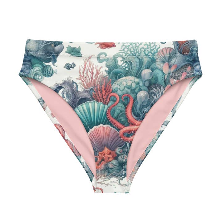 Octopus Reef Scuba Bikini Bottom♻️ - Cintura Alta por atacado de The Dive Compass