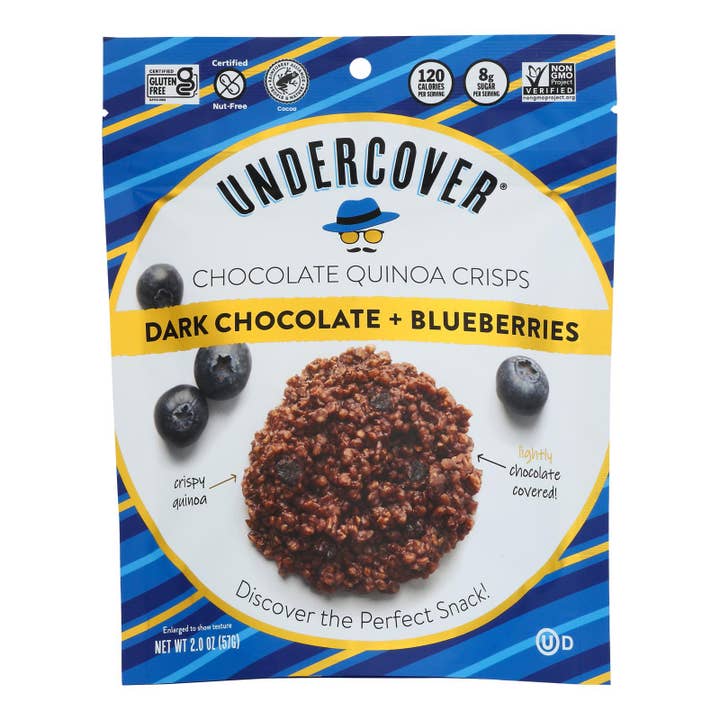 Undercover Quinoa Crispy Dark Choc Blueberry, 12pk, 2oz ea for wholesale by Everyday Supply Co
