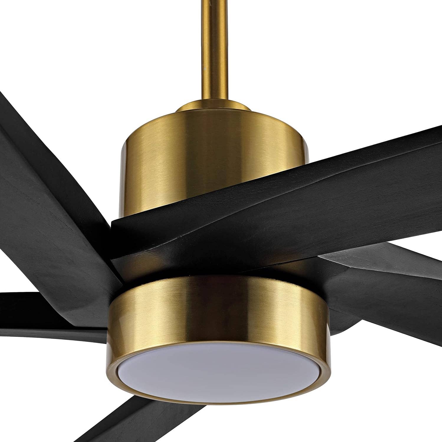 Brio Lighting - Wholesale Ceiling Fan - Ceiling Fan 64" 5-Blade 6-Speed Black & Gold with LED Light9
