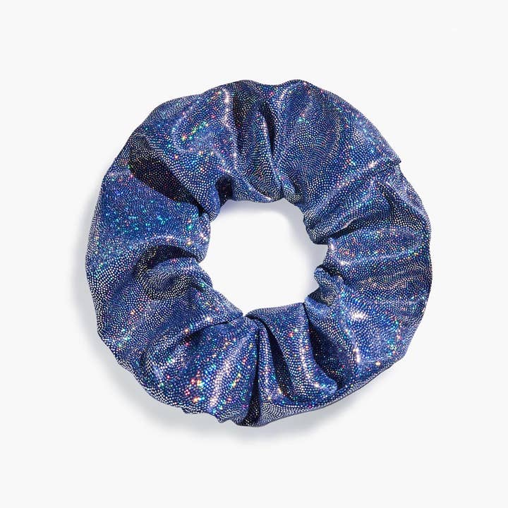 Midnight Blue Glitter Scrunchie for wholesale by SI SI LA PAILLETTE