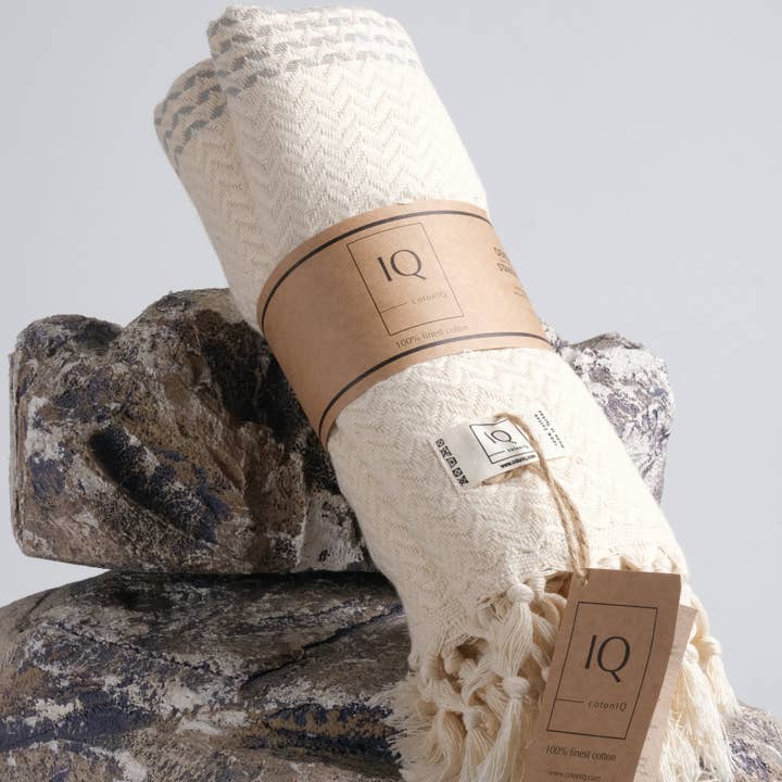 cotonIQ - Wholesale Bath Towel - hammam towel | sauna towel | beach towel | Colombia|grey|180x100cm