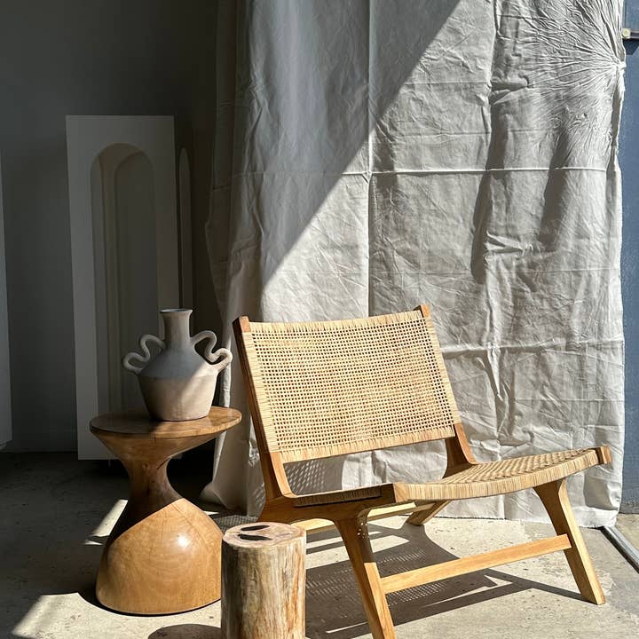 Office Objets - Wholesale Chair - Reclined chair in natural wood and woven rattan73