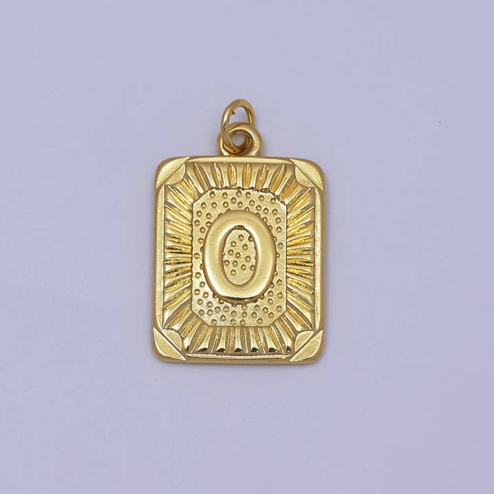 Aim Eternal - Wholesale Individual Charm/Pendant - 24k Gold Filled Initial Tag Letter Charm A - Z Alphabet Letter Tile Charm Pendant Personalized Charm for Designer Inspired Necklace Jewelry Making A716~A72814