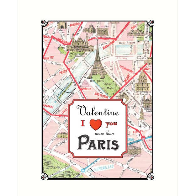 Paris | Carte de vœux pour la Saint-Valentin pour la vente par Lucca Paperworks