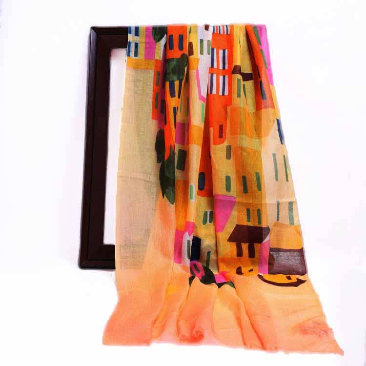 Namaskar Australia - Wholesale Scarf - Women's - Architectural 100% Silk Designer Scarf2