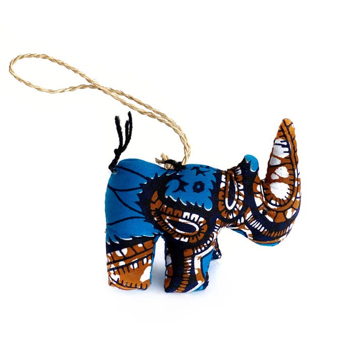 Ornaments 4 Orphans – wholesale Prydnad – Kitenge Rhino fyllda djur prydnad