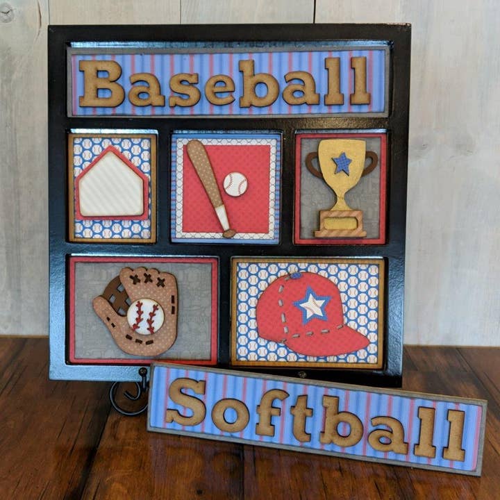 Foundations Decor - Wholesale DIY Craft Kit - Baseball Shadow Box Kit DIY wood craft wall accent