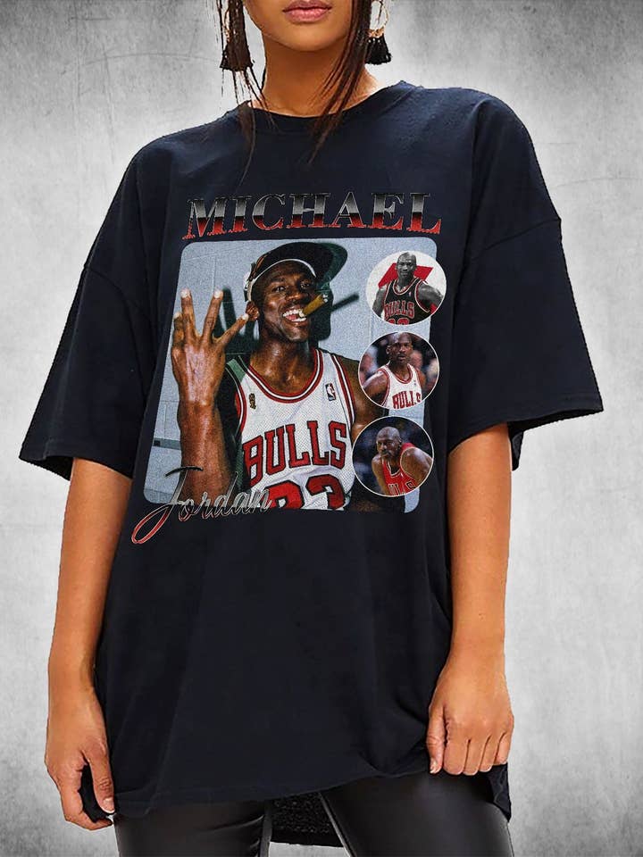 M Jordan 23Vintage inspirerad 90-talsskjorta, amerikansk basket för wholesale av SONDO DESIGN LTD