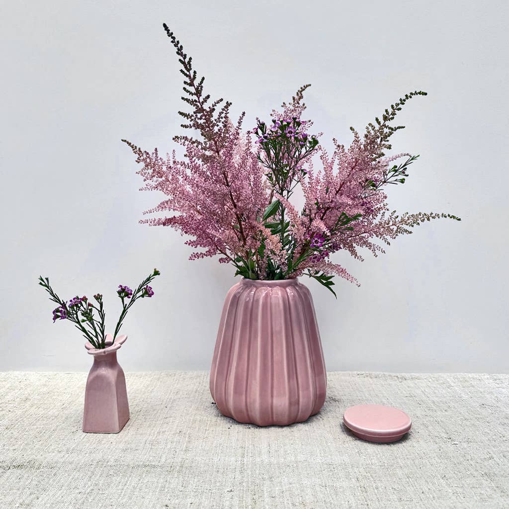 Opjet Paris - Vente Vases - Vase pot Ondule rose D17,5 H22cm1