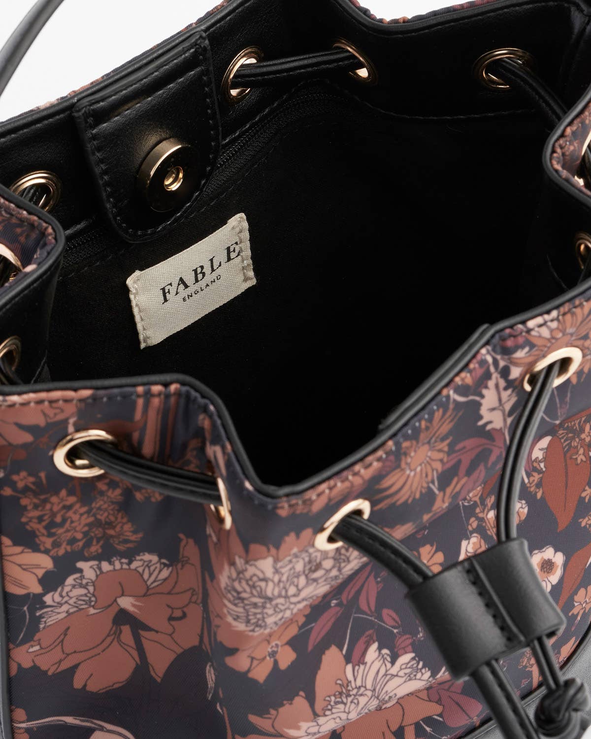 Fable England - Wholesale Crossbody Bag - Women's - Deco Bloom Black Bucket Purse5