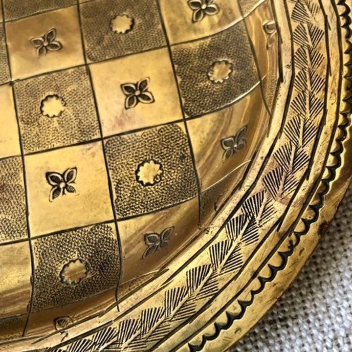 High crafty - Wholesale Decorative Tray - Moroccan Small Vintage Tray – Handmade Carved Metal, 16cm3