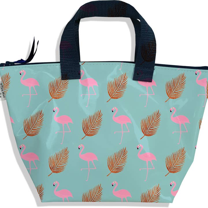 Mala de mão para mulher flamingos com fecho de penas em ouro rosa por atacado de BISTRAKOO