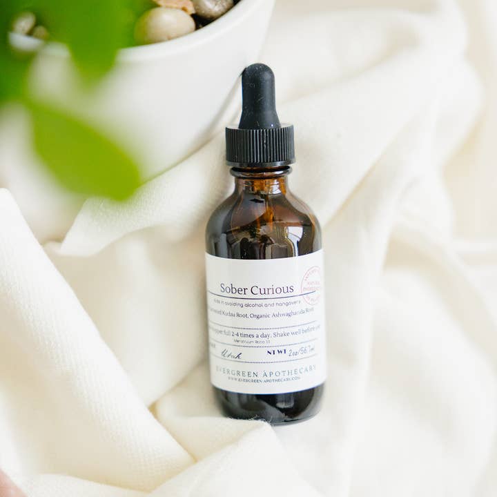 Sober Curious Tincture, Alcohol Free, 2oz for wholesale by Evergreen Apothecary