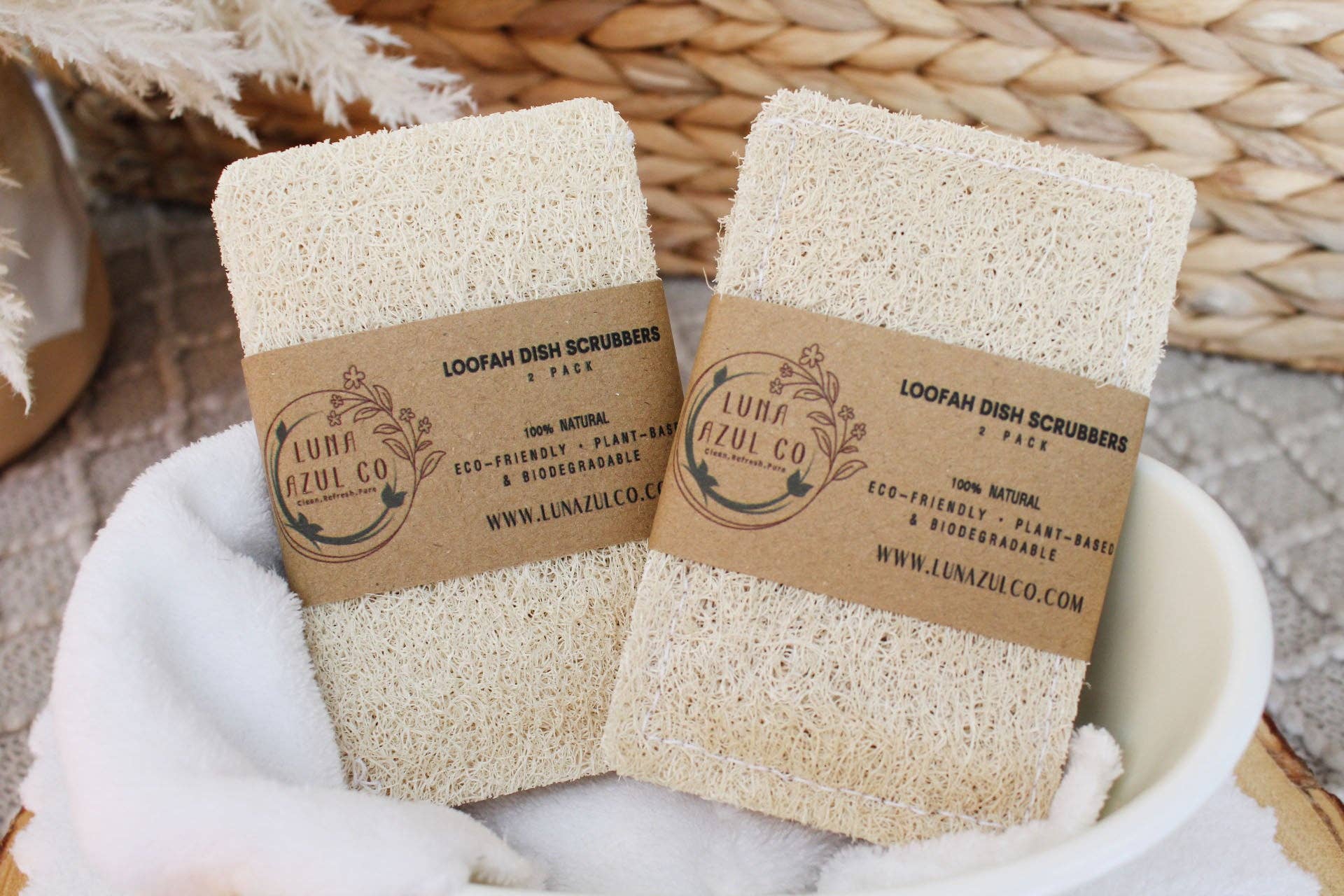 Luna Azul Co - Wholesale Loofah - Loofah Dish Scrubber 2 Pack7