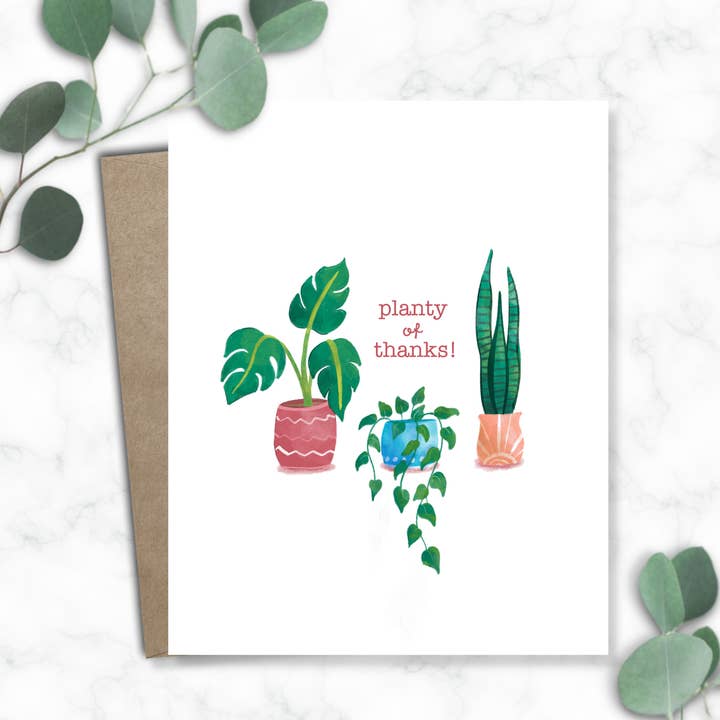 Carte de remerciement - Planty pour la vente par Katie Stack Illustrates