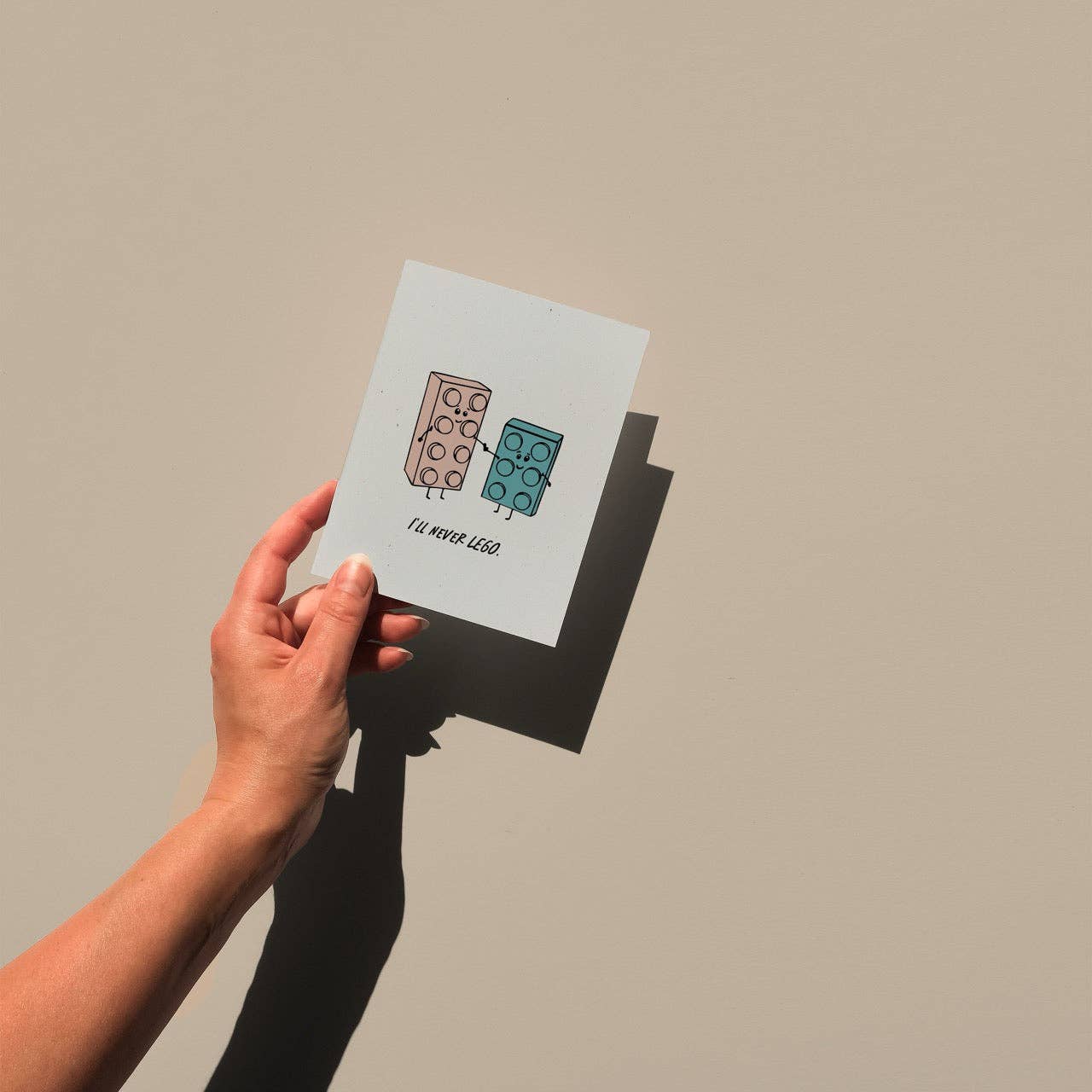 Opeful Press - Wholesale Everyday Greeting Card - I'll Never Let Go - Building Bricks Letterpressed Greeting Card3