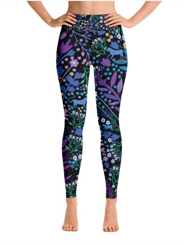 Jessie Zhao New York - Wholesale Athletic/Lounge Leggings - Women's - High Waist Yoga Leggings In Night Garden
