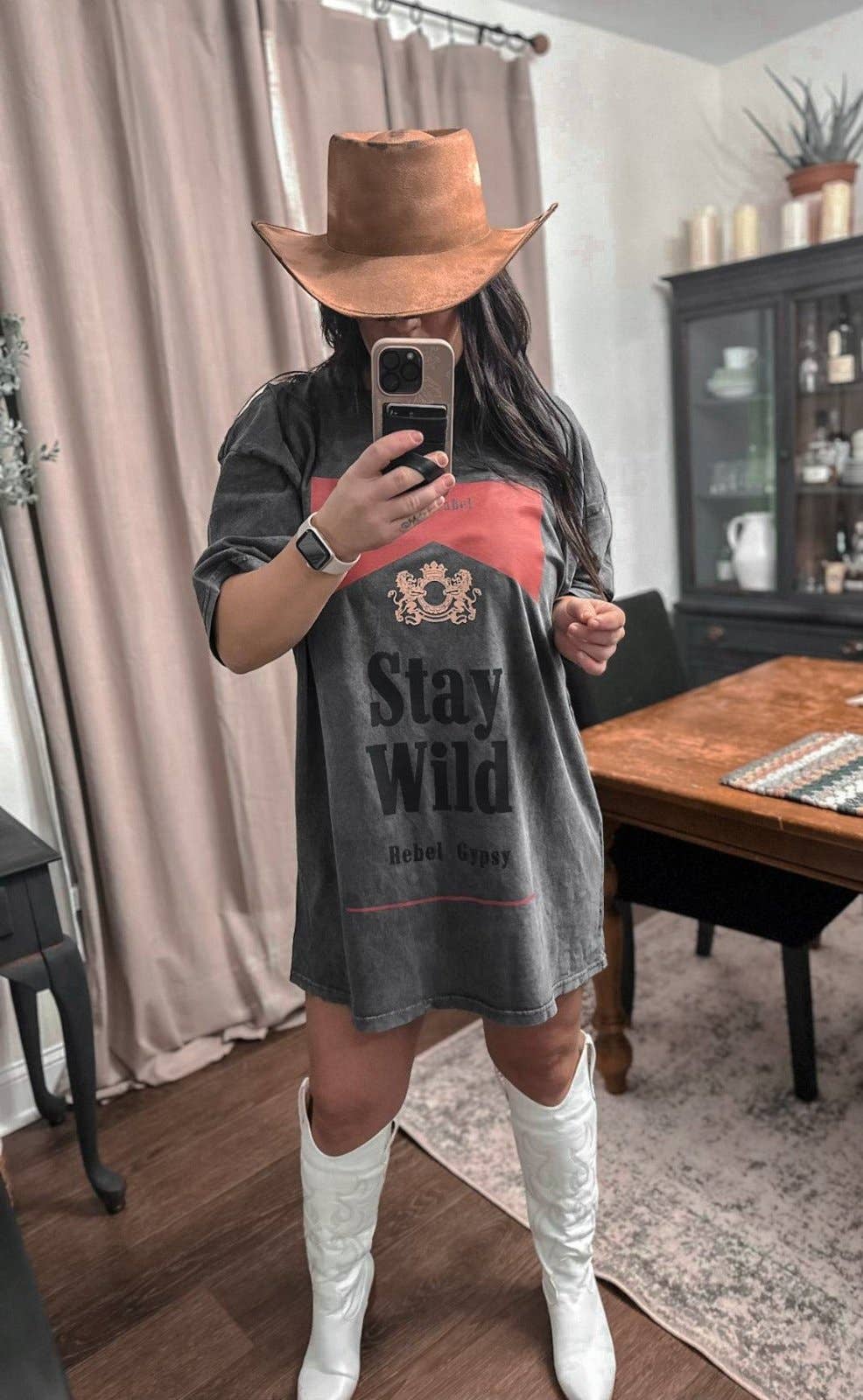 THE BEVEL LABEL - Wholesale T-Shirt (Graphic) - Women's - Charcoal Stay Wild T Shirt Dress0