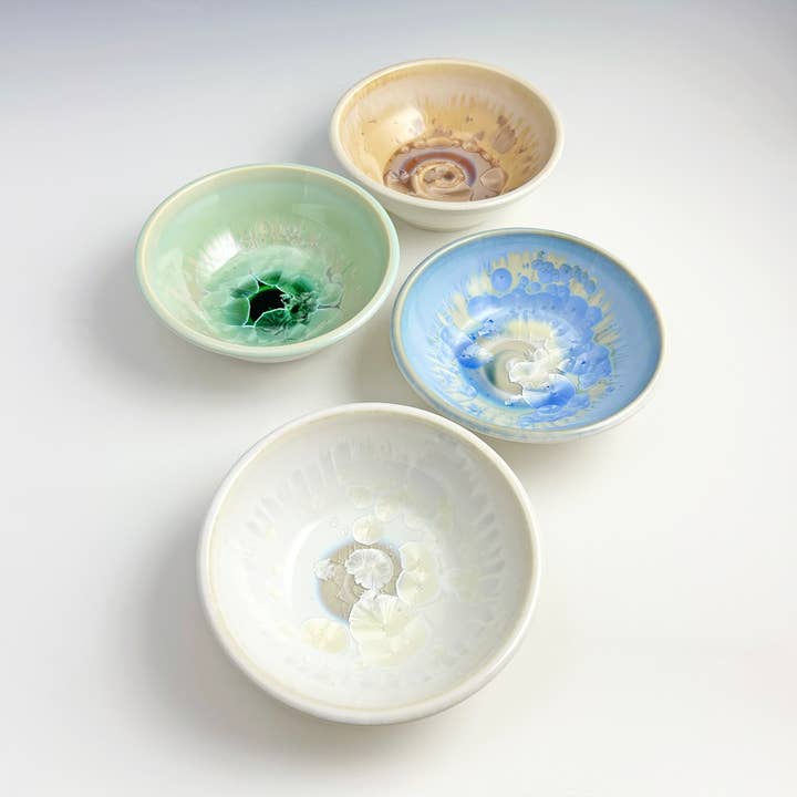 Ceramic Dip Set Handmade Tiny Pottery Bowls- White (4 items) for wholesale by Indikoi