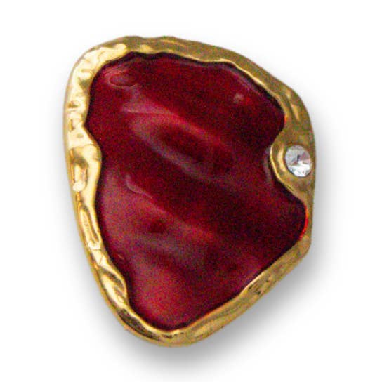 Heart-Shaped Hair Clip with Gold Base and Red detail for wholesale by Nadora Iman