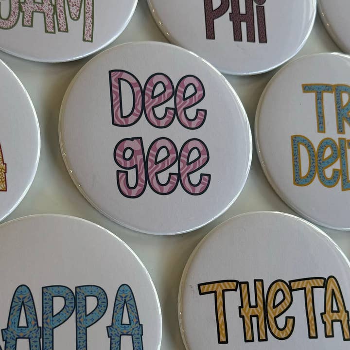 Buttongirl99 - Wholesale Lapel Pin/Button - Sorority 3" Button - White Filled1