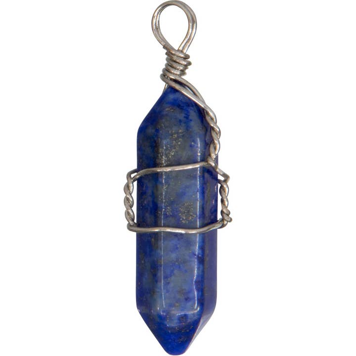 Wire Wrapped Point Pendants - Lapis (Pack of 5) for wholesale by Kheops International