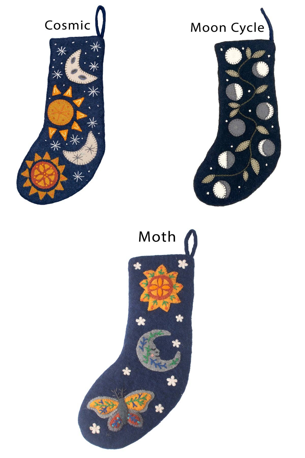 Lakhays Collection Inc. – Meias de época festiva por atacado – Meias de Feltro Celestial Holiday1