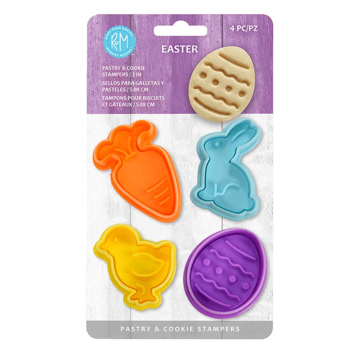 R&M International - Wholesale Cookie Cutter - Easter Pastry & Cookie Stampers Set/4