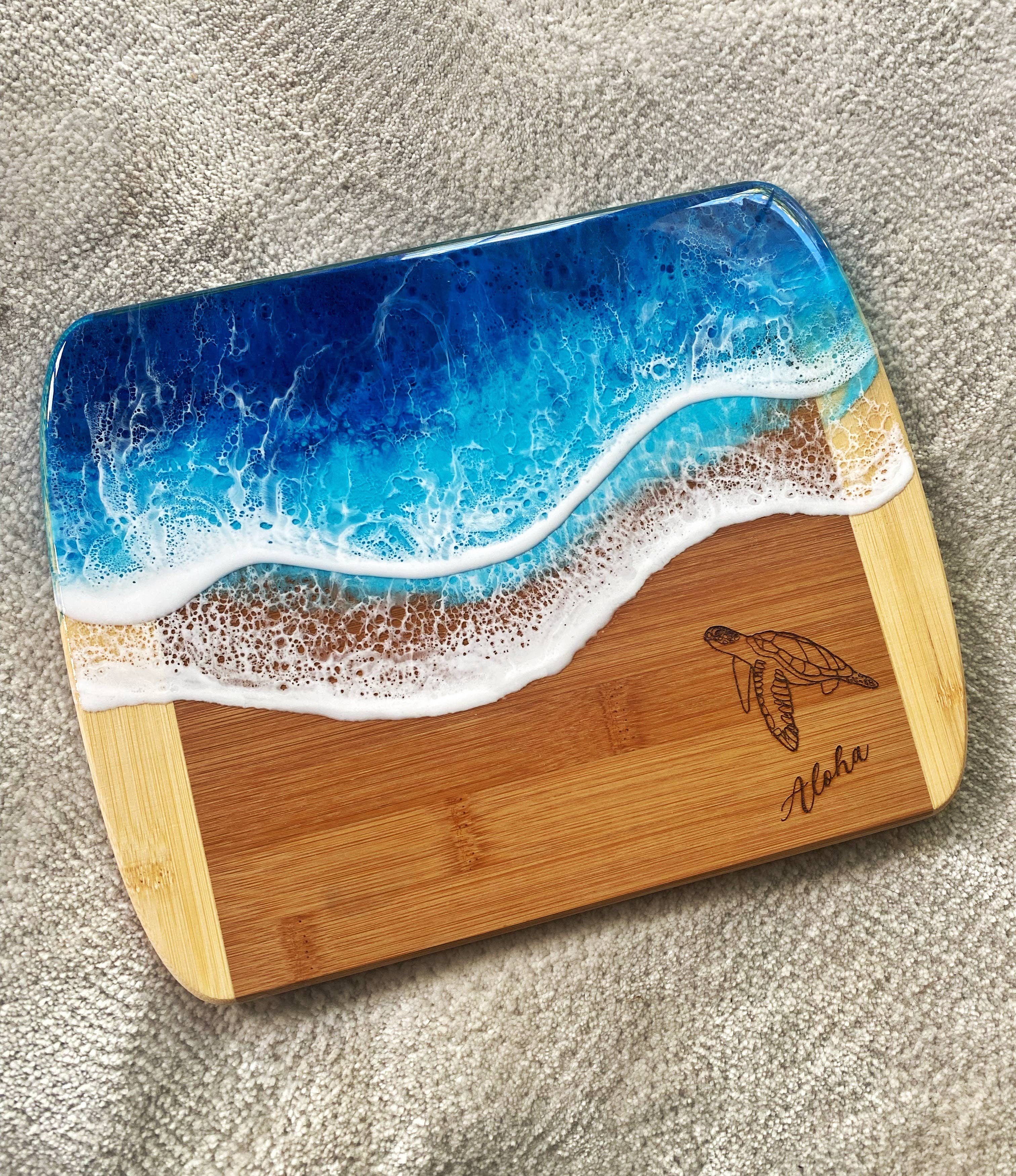 TBM Creations LLC - Wholesale Cheese Board - TURTLE Aloha Charcuterie board | Maui made Serving board3
