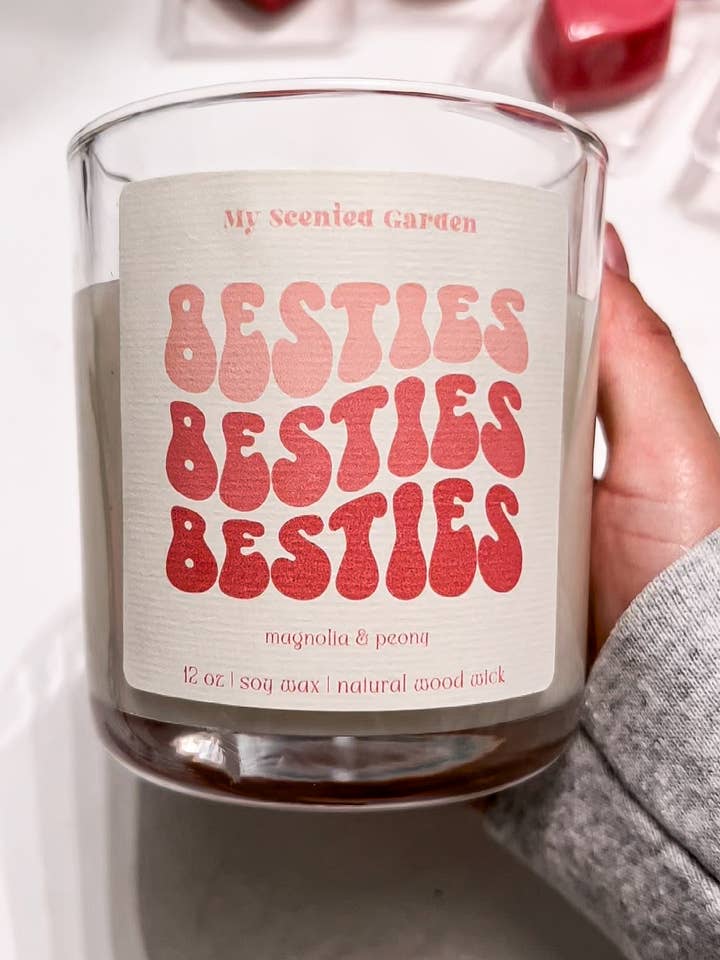 BESTIE Magnolia and Peony Jar/Filled Candle for wholesale by My Scented Garden