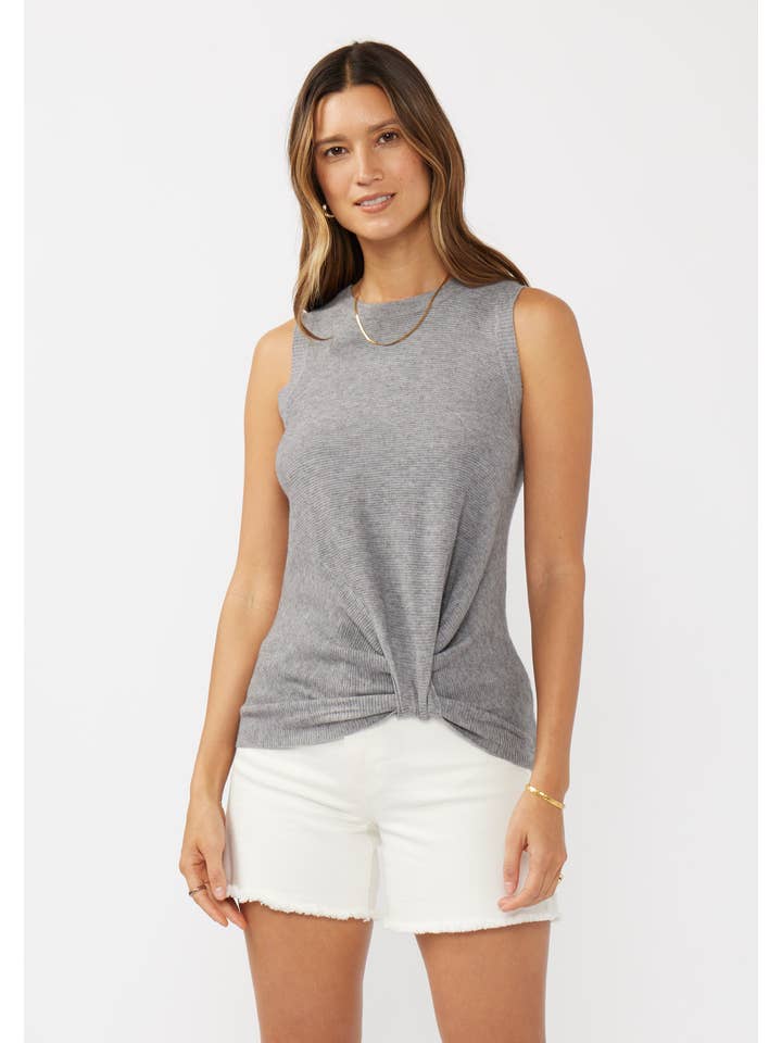 Lovestitch - Wholesale Tank Top - Women's - Ribbed Knot Front Sweater Tank 6