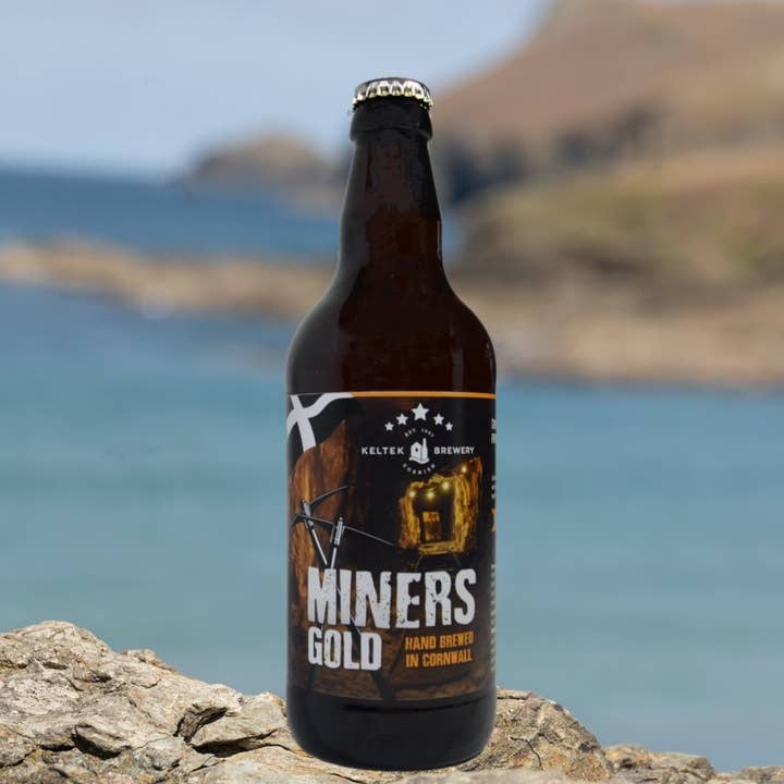 Miners Gold 5.1% Premium Bitter for wholesale by Keltek Cornish Brewery Ltd