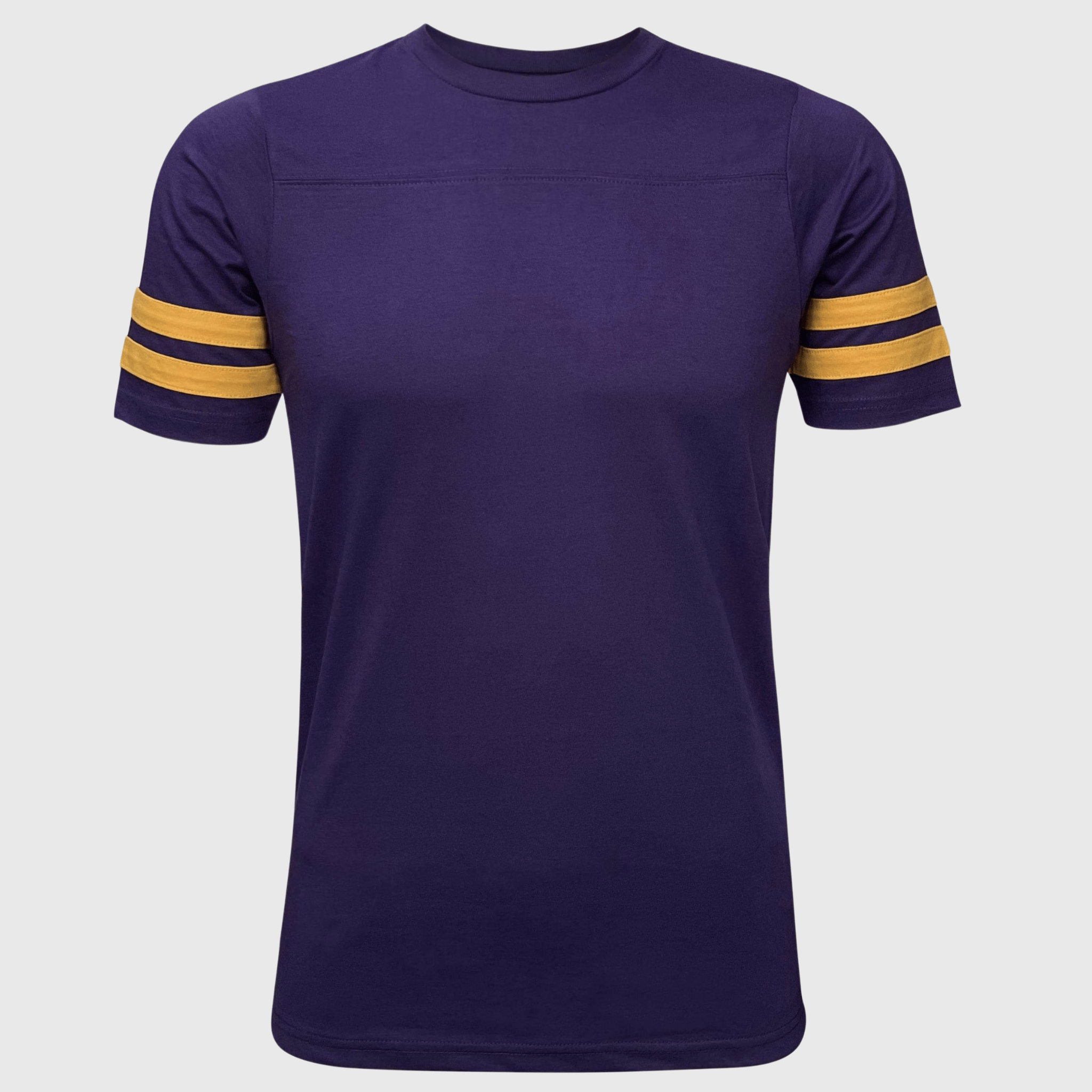 ILTEX Apparel - Wholesale T-Shirt - Women's - 2 Stripes Jersey T-Shirt - Purple and Gold2