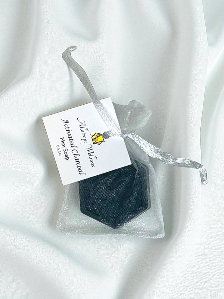 Activated Charcoal Soap Mini for wholesale by Allotrope Wellness, Inc.